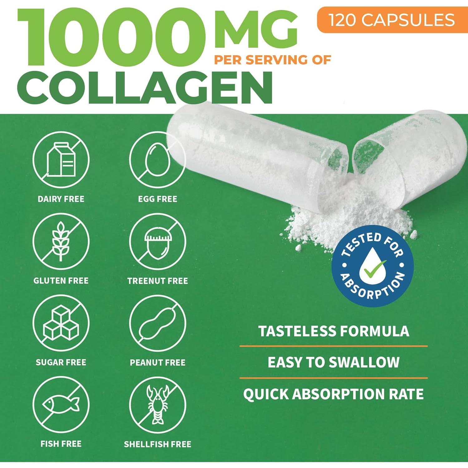 Colágeno Múltiple ForestLeaf 120 Caps con Ácido Hialurónico y Vitamina C