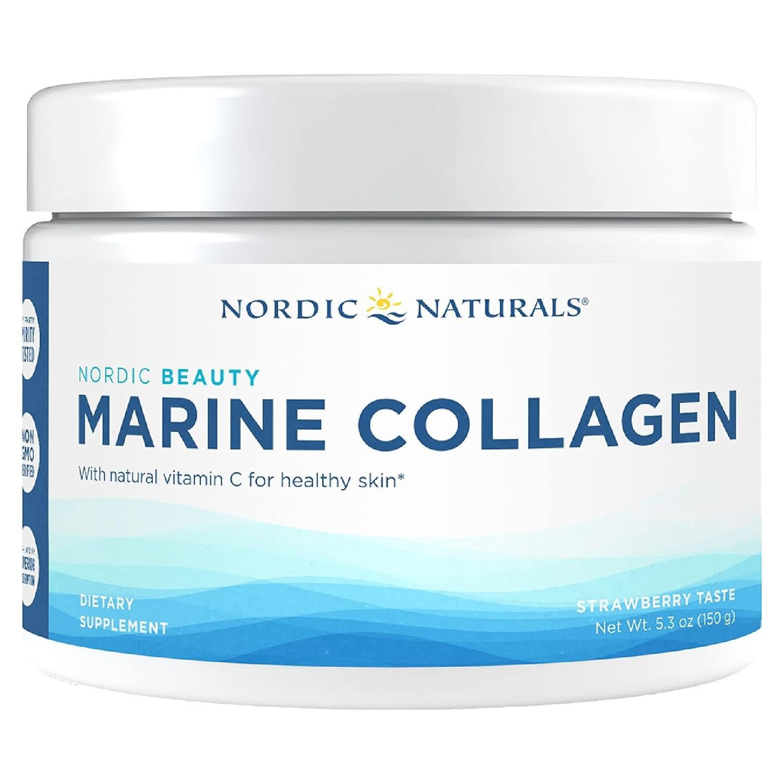 Colágeno Marino en Polvo Nordic Naturals Fresa 150g - Vitamina C