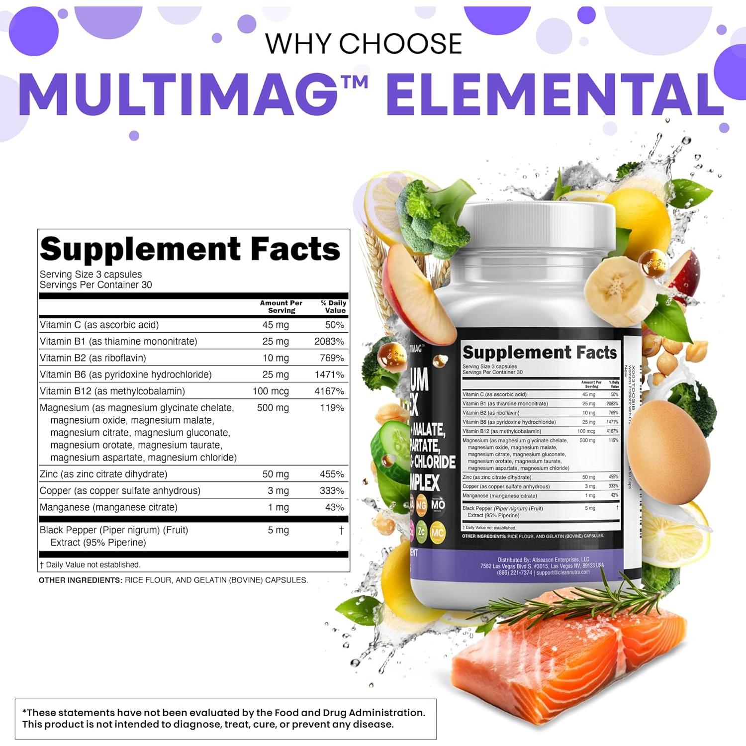 Suplemento Complejo de Magnesio Clean Nutraceuticals 117g