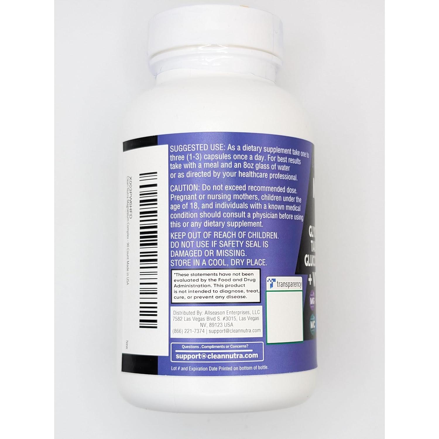 Suplemento Complejo de Magnesio Clean Nutraceuticals 117g