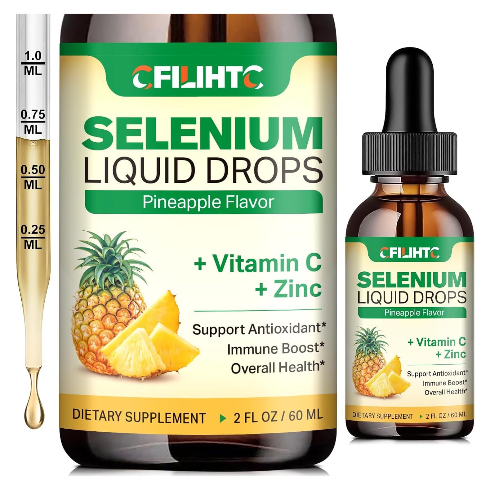 Gotas Líquidas de Selenio CFILIHTC 200mcg con Vitamina C y Zinc 59.15ml