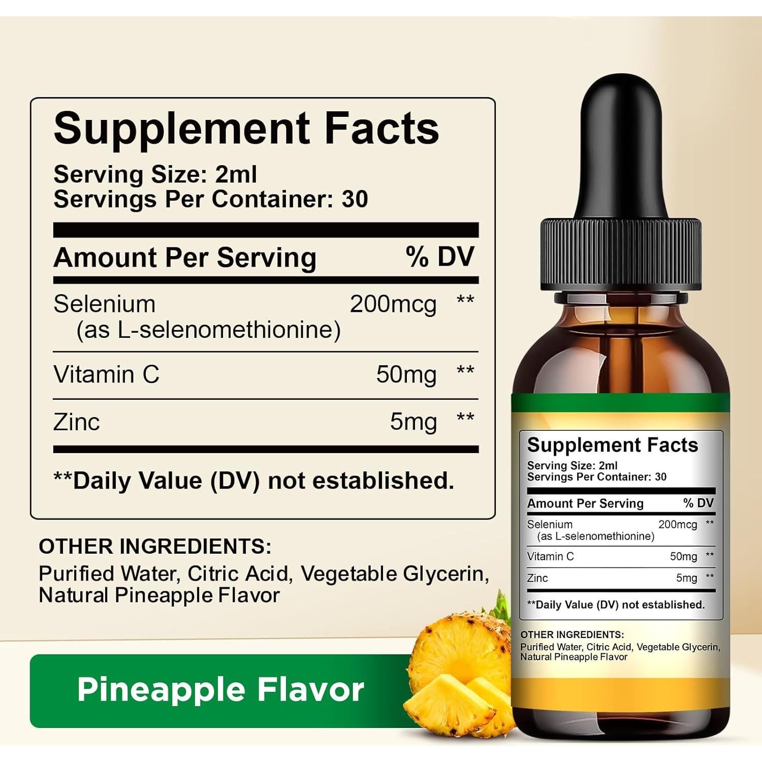 Gotas Líquidas de Selenio CFILIHTC 200mcg con Vitamina C y Zinc 59.15ml