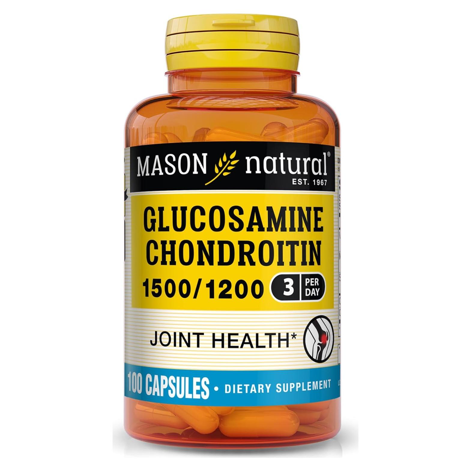 Mason Natural Glucosamina y Condroitina 1500/1200 mg 100 Cápsulas