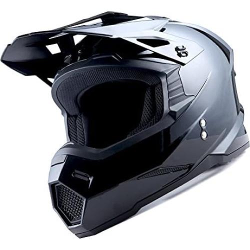 Casco de Motocross 1Storm HF801 + Bluetooth Negro Brillante