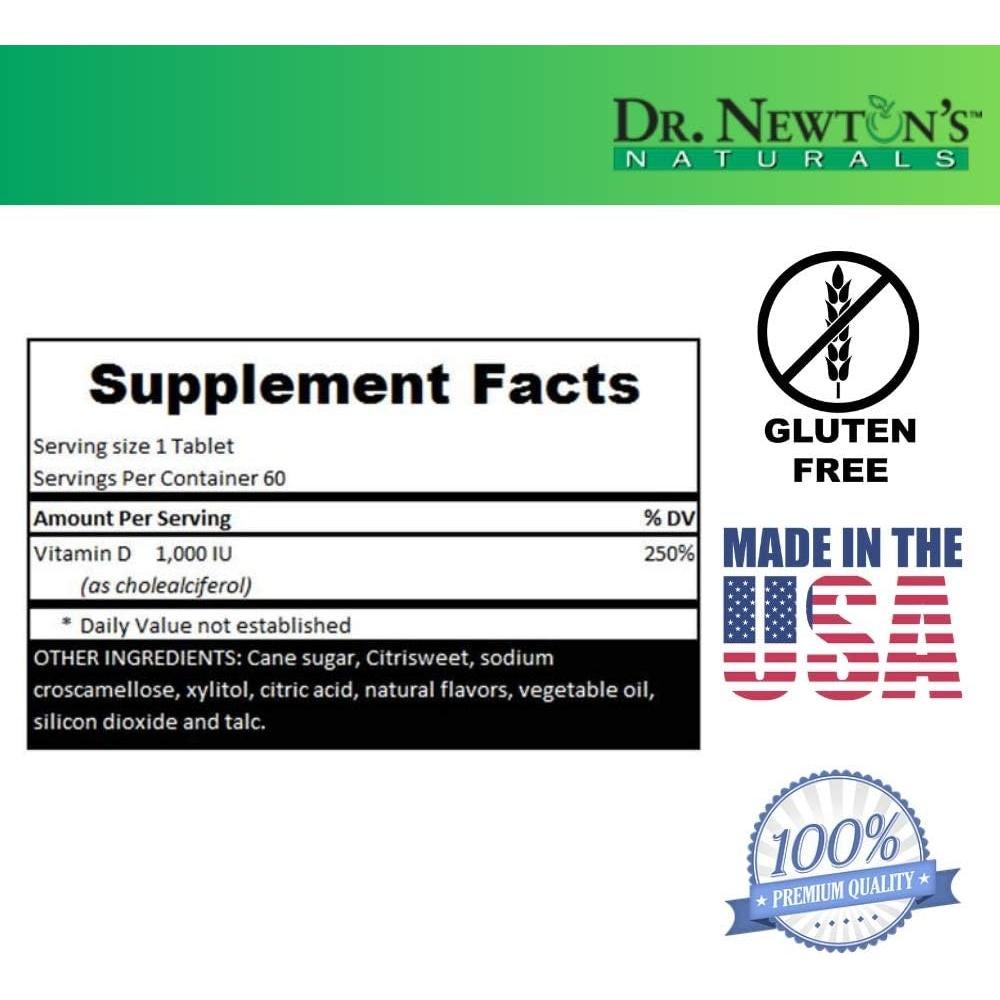 Vitamina D3 Dr Newton's Naturals 60 Tabletas Disolución Rápida