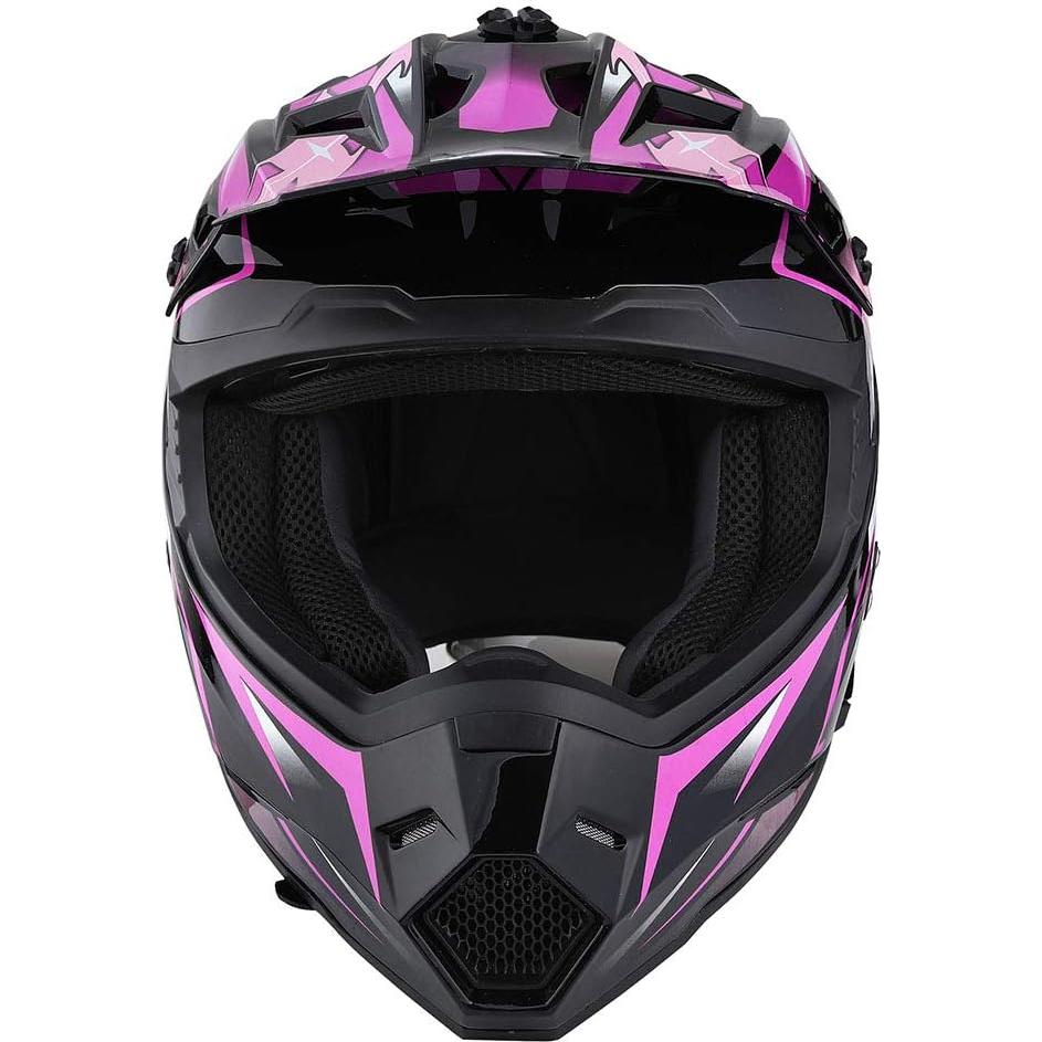 Casco de Motocross 1Storm HF801 Rosa + Auricular Bluetooth