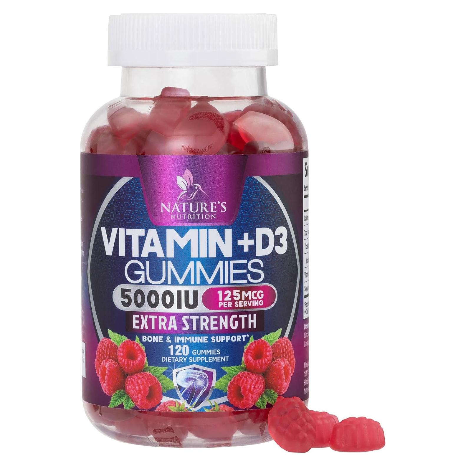 Suplemento Vitamina D3 Gummy 5000 IU Nature's Nutrition - 120 Gomas