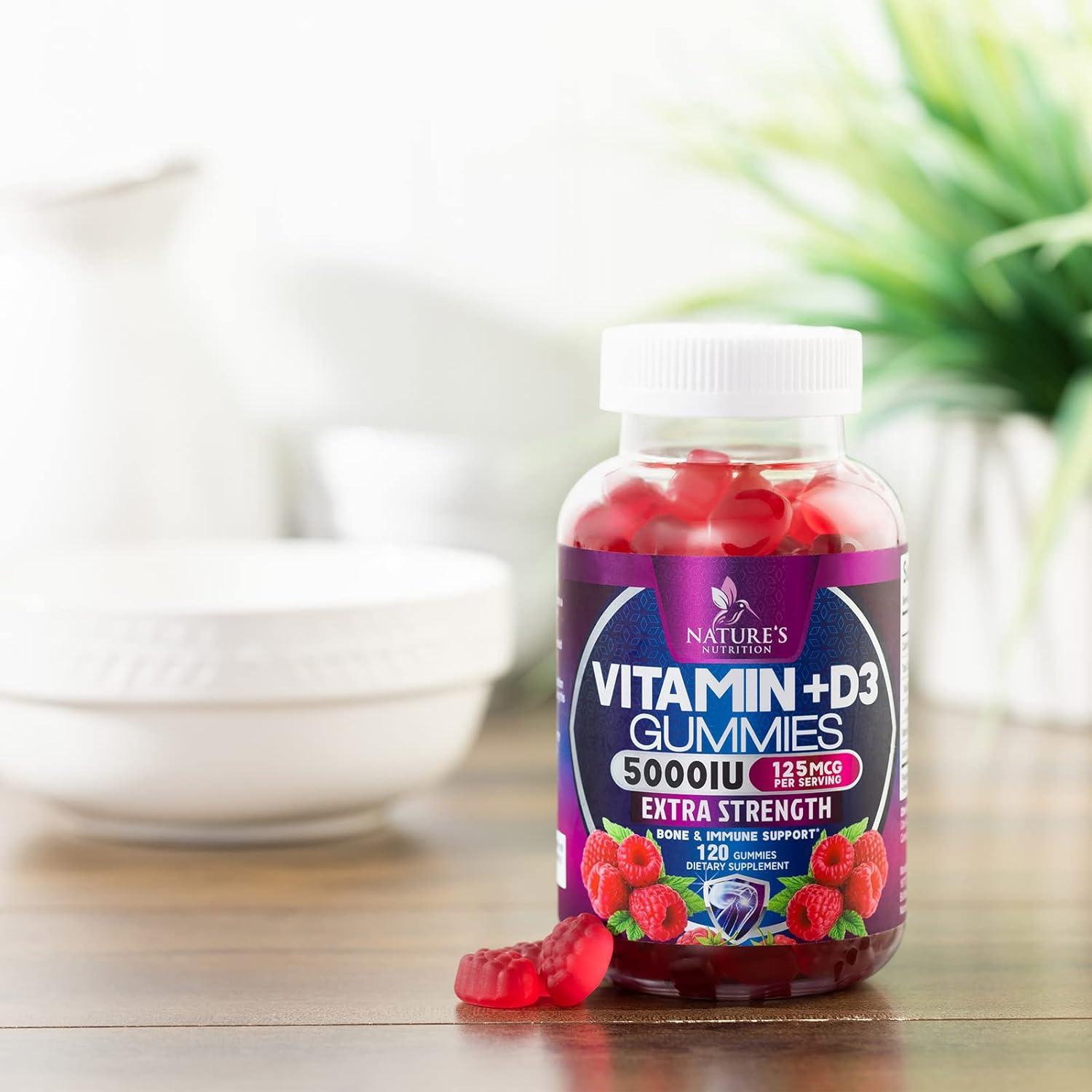 Suplemento Vitamina D3 Gummy 5000 IU Nature's Nutrition - 120 Gomas