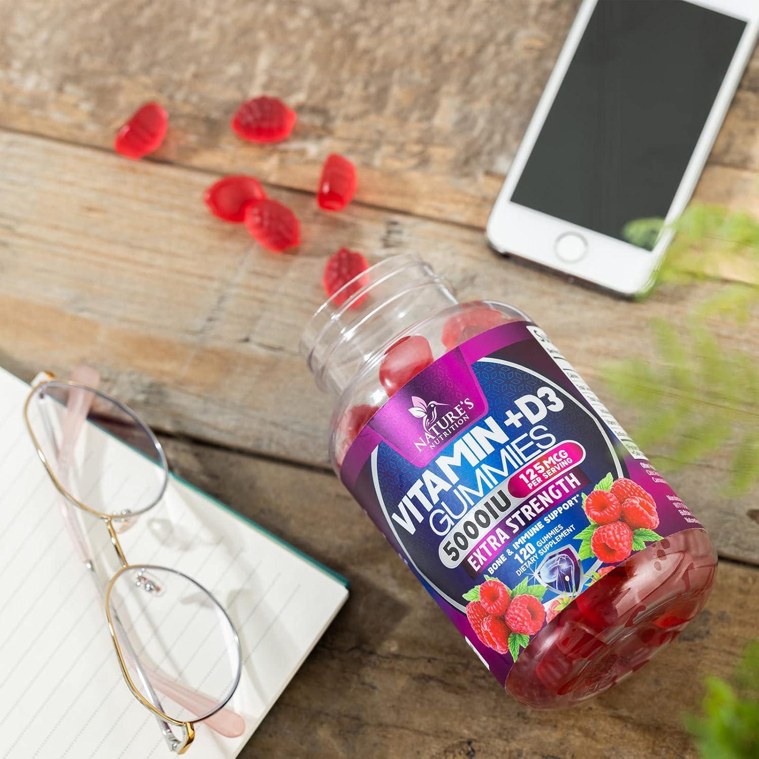 Suplemento Vitamina D3 Gummy 5000 IU Nature's Nutrition - 120 Gomas