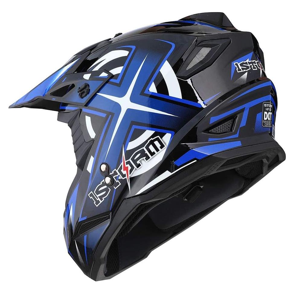 Casco de Motocross 1Storm HF801 Azul XXL Acolchado