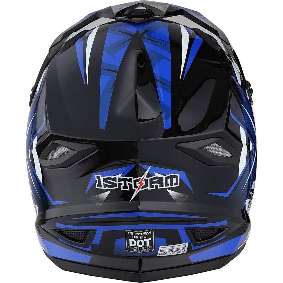 Casco de Motocross 1Storm HF801 Azul XXL Acolchado