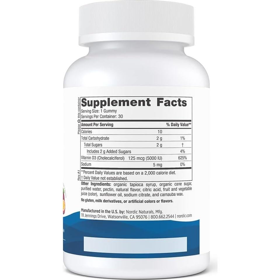 Gominolas de Vitamina D3 5000 UI Nordic Naturals - 30 Unidades