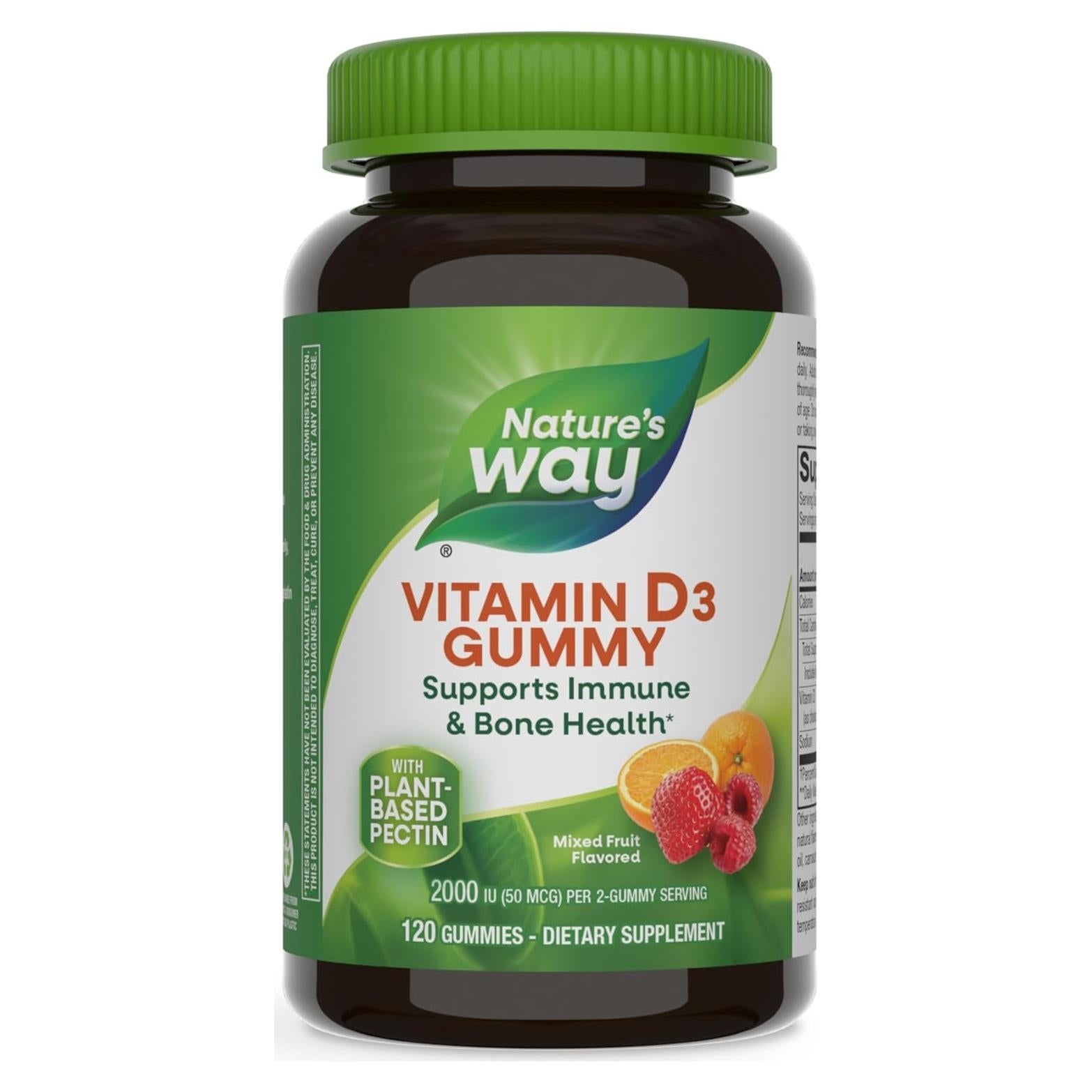 Gomitas de Vitamina D3 Nature's Way 2000 UI Sabor Frutas 120 Unidades