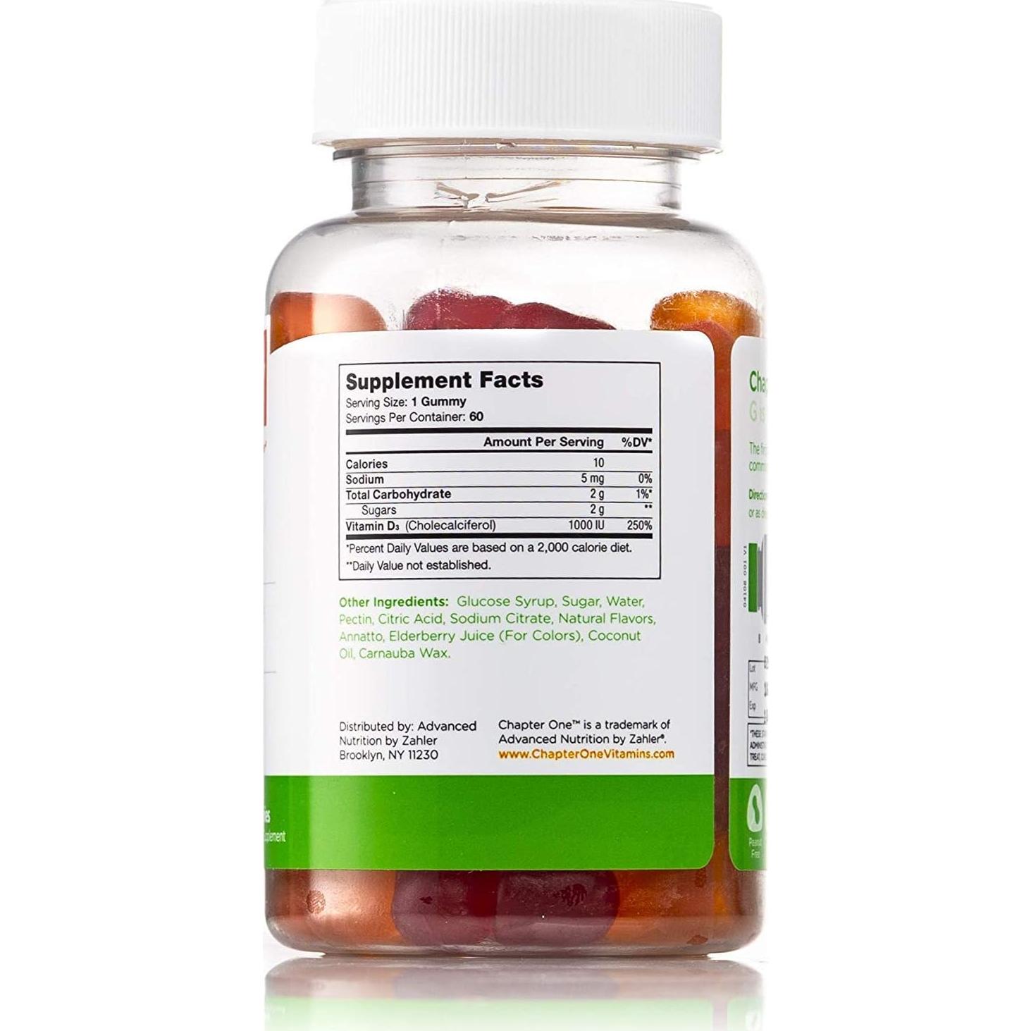 Gominolas de Vitamina D3 Zahler 1000 UI 60 Unidades Kosher