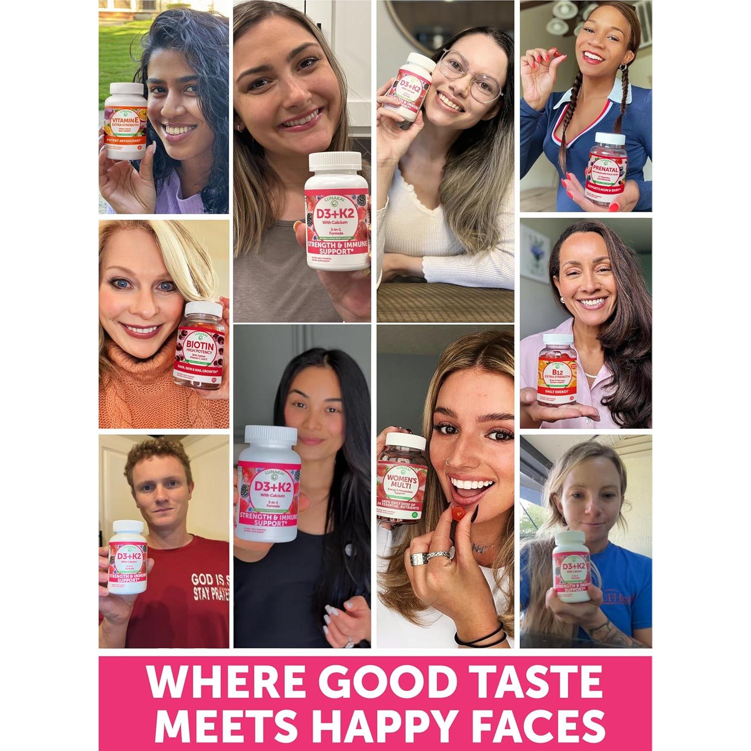 Gomas de Vitamina D3 K2 Lunakai 60ct - Veganas y Sin OGM