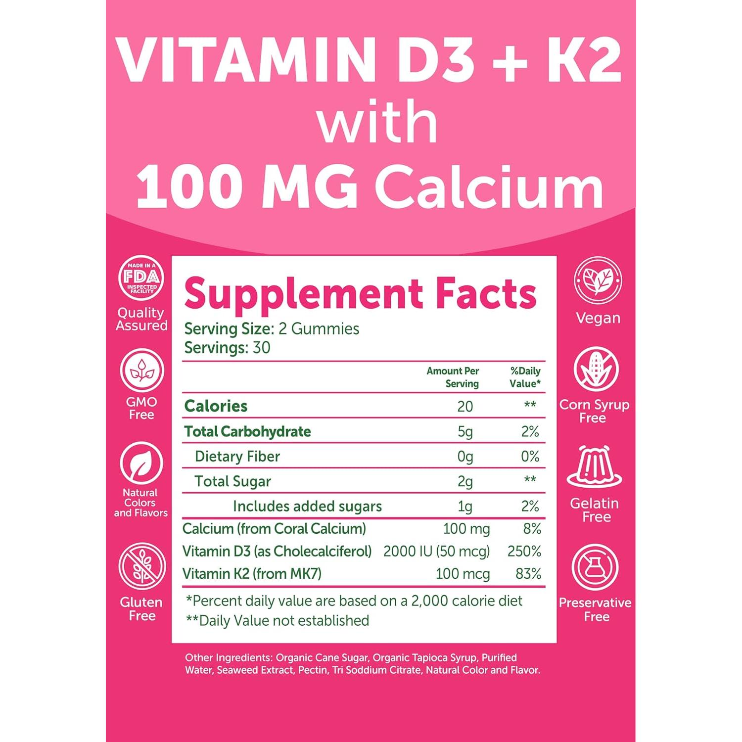 Gomas de Vitamina D3 K2 Lunakai 60ct - Veganas y Sin OGM