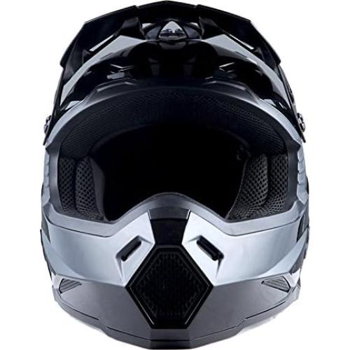Casco de Motocross 1Storm HF801 + Bluetooth Negro Brillante