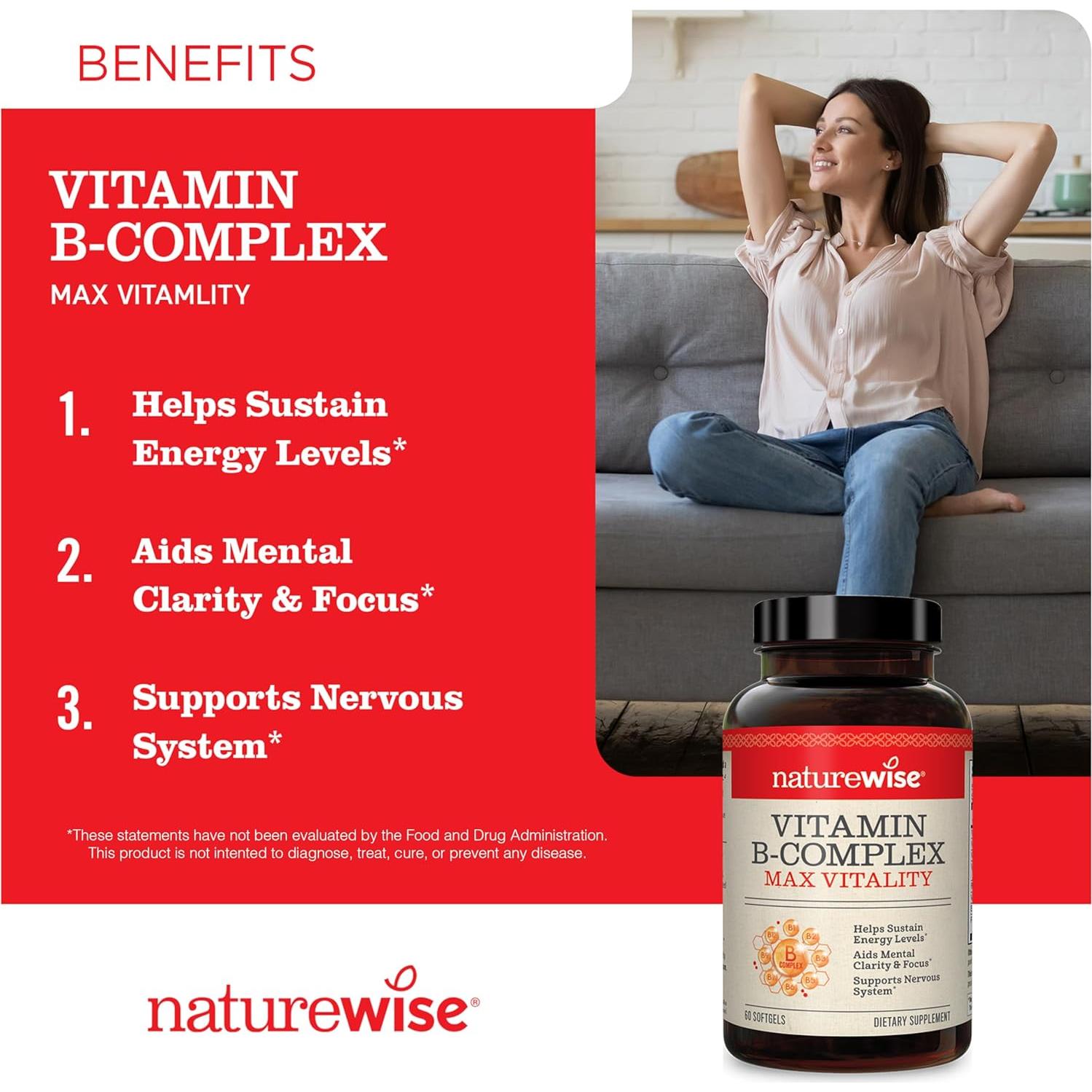 NatureWise Complejo de Vitaminas B y D3 360 Softgels