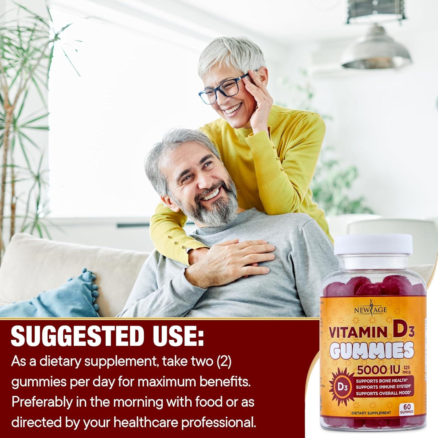 Gominolas de Vitamina D3 5000 UI New Age - 120 Unidades