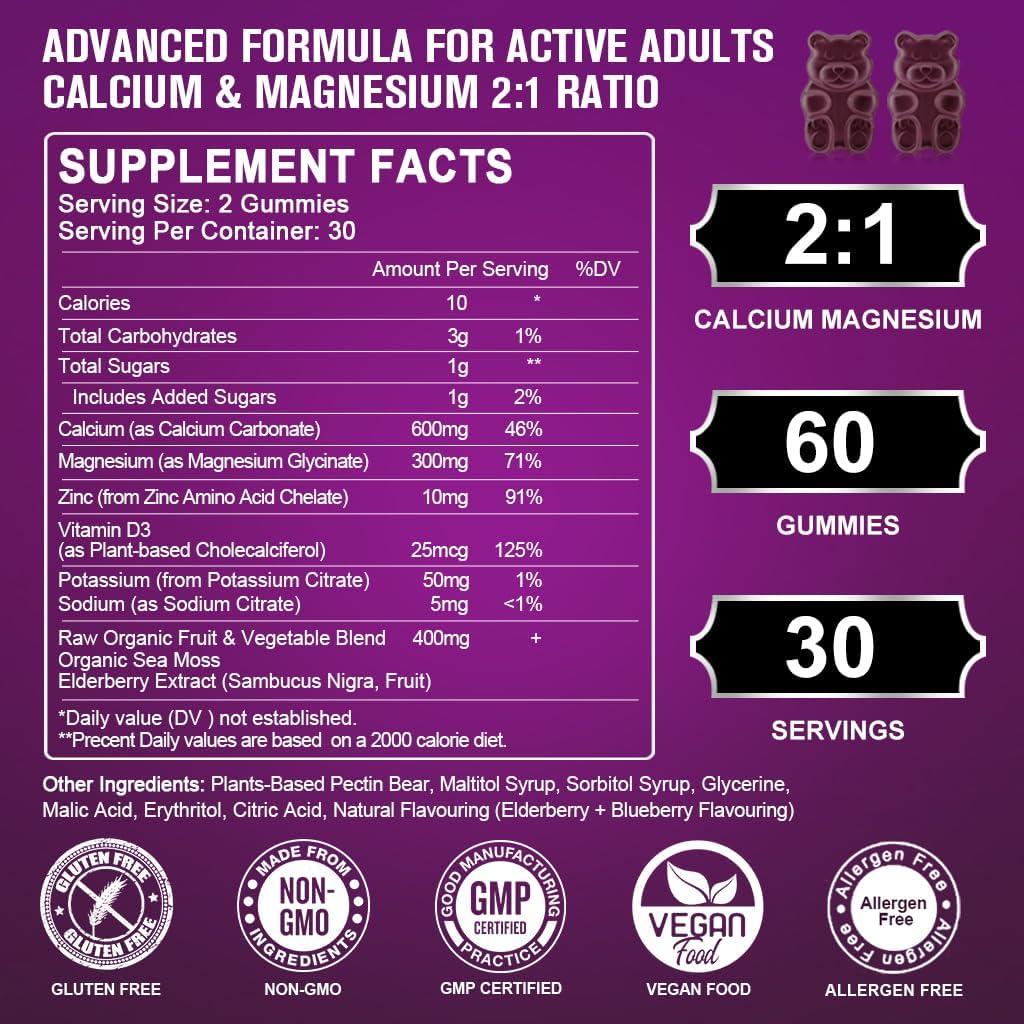Gominolas de Calcio Magnesio Zinc GORNVB 60 Unidades Veganas