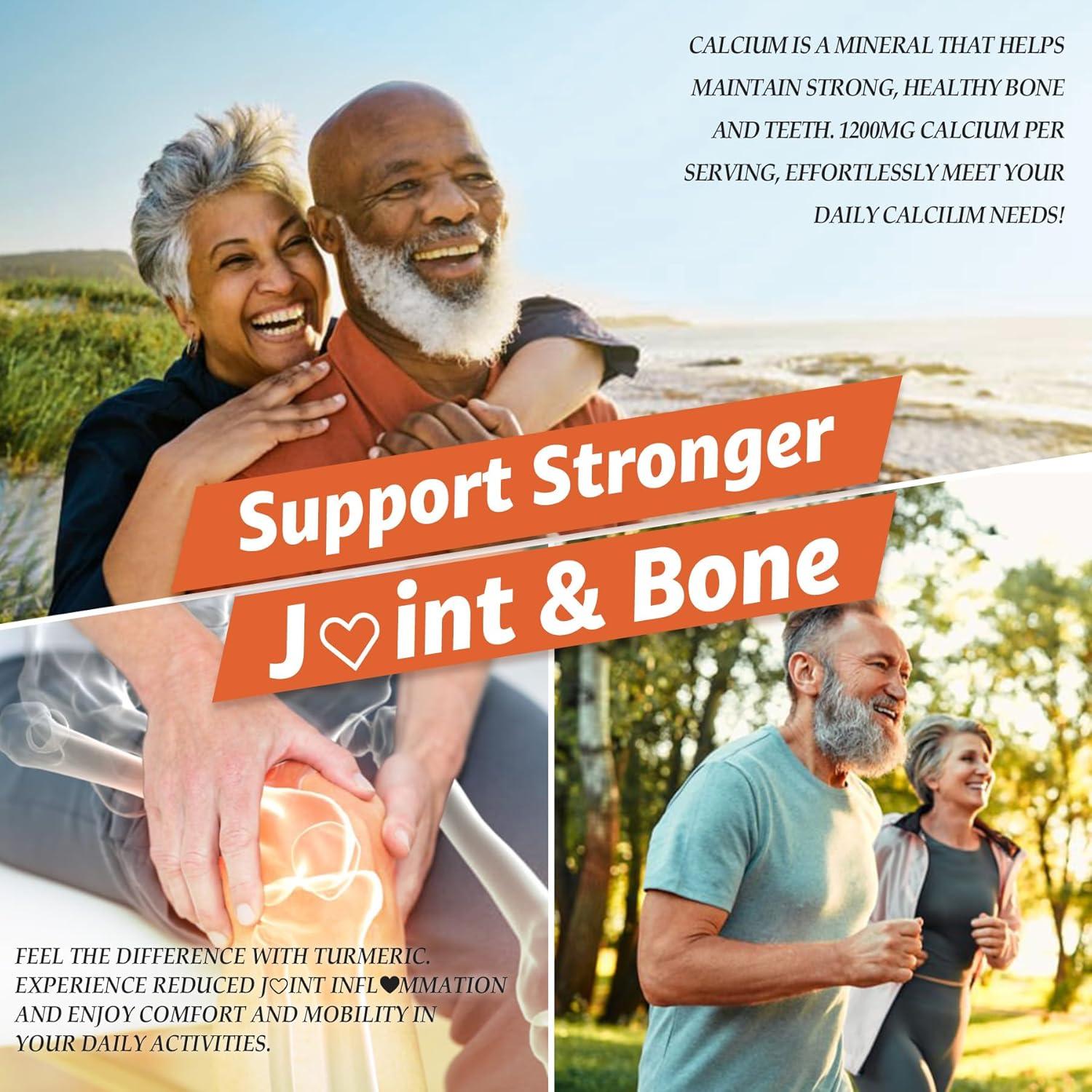 Suplemento de Calcio 1200mg con Vitamina D3 K2 B12 - Vegano