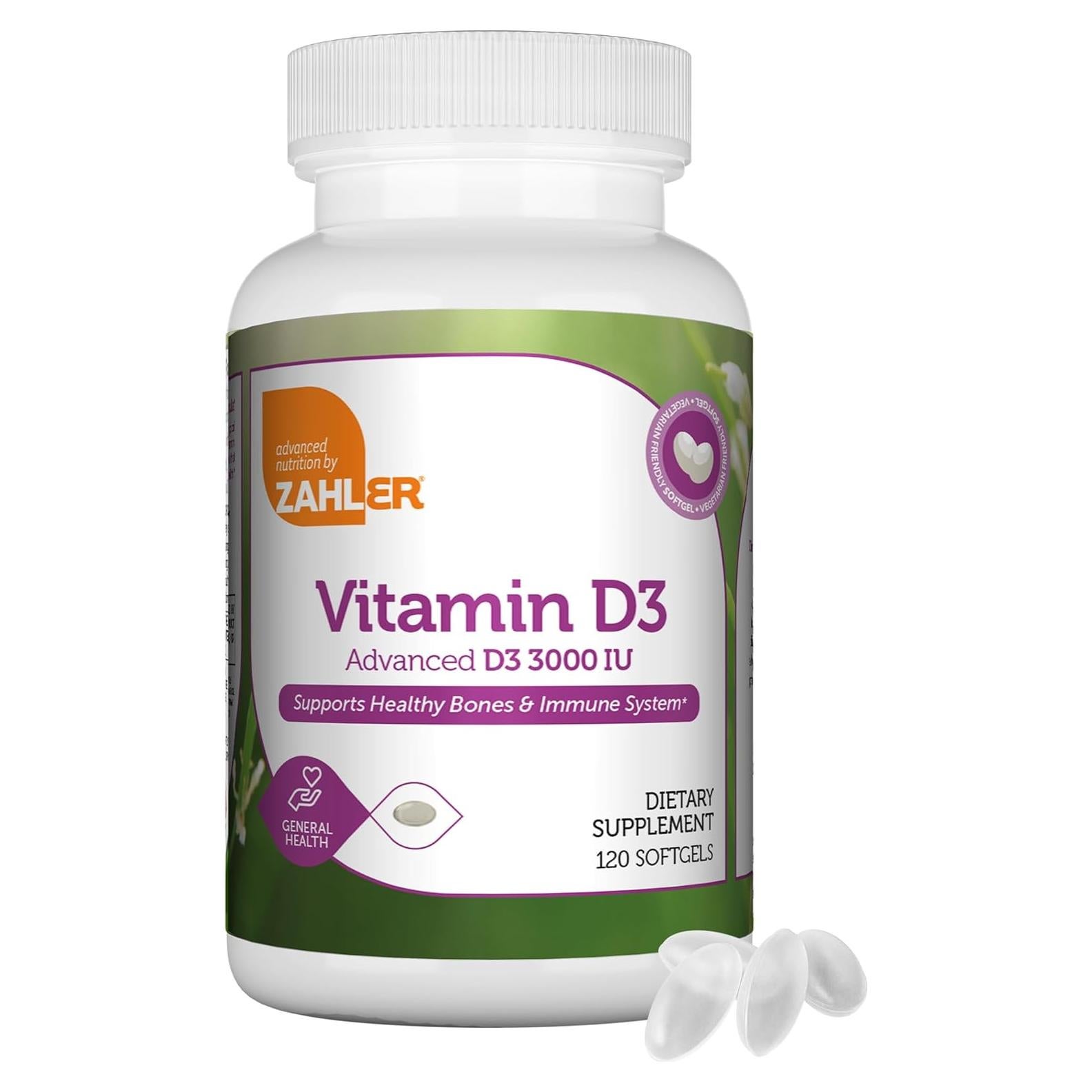 Zahler Vitamina D3 Avanzada 3000 UI 120 Gelatinas Blandas