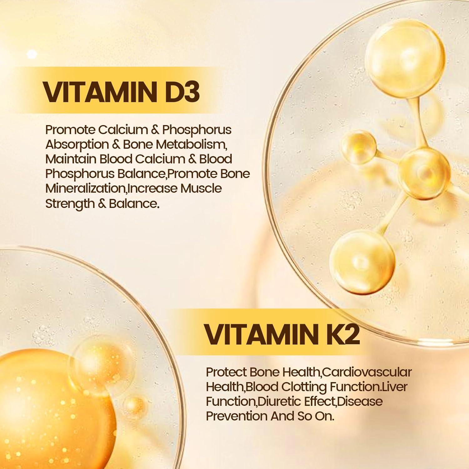 Vitamina D3 K2 10000 UI VivoNu 300 Softgels Aceite de Coco