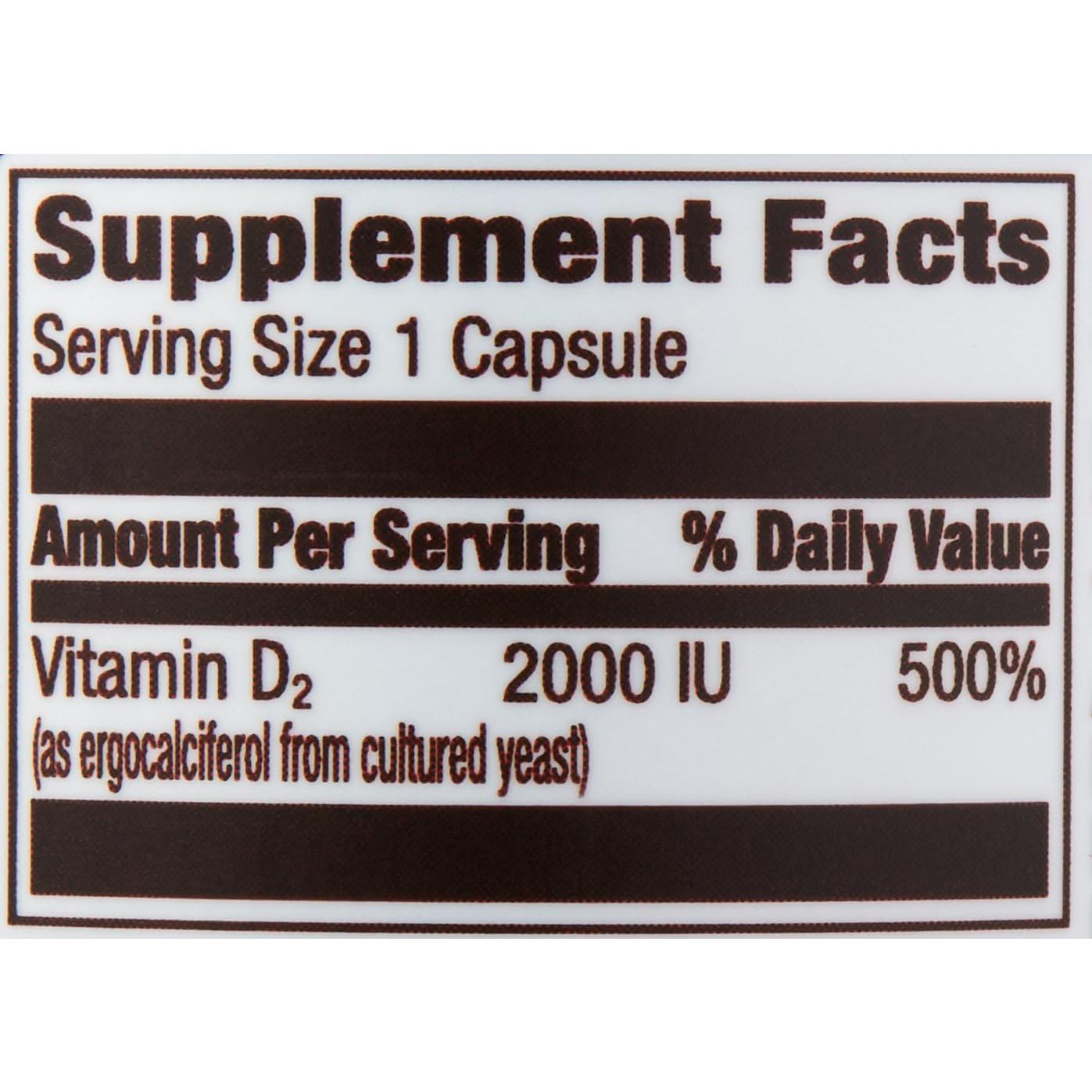 Vitamina D2 2000 UI Vegana Amazon Elements 65 Cápsulas