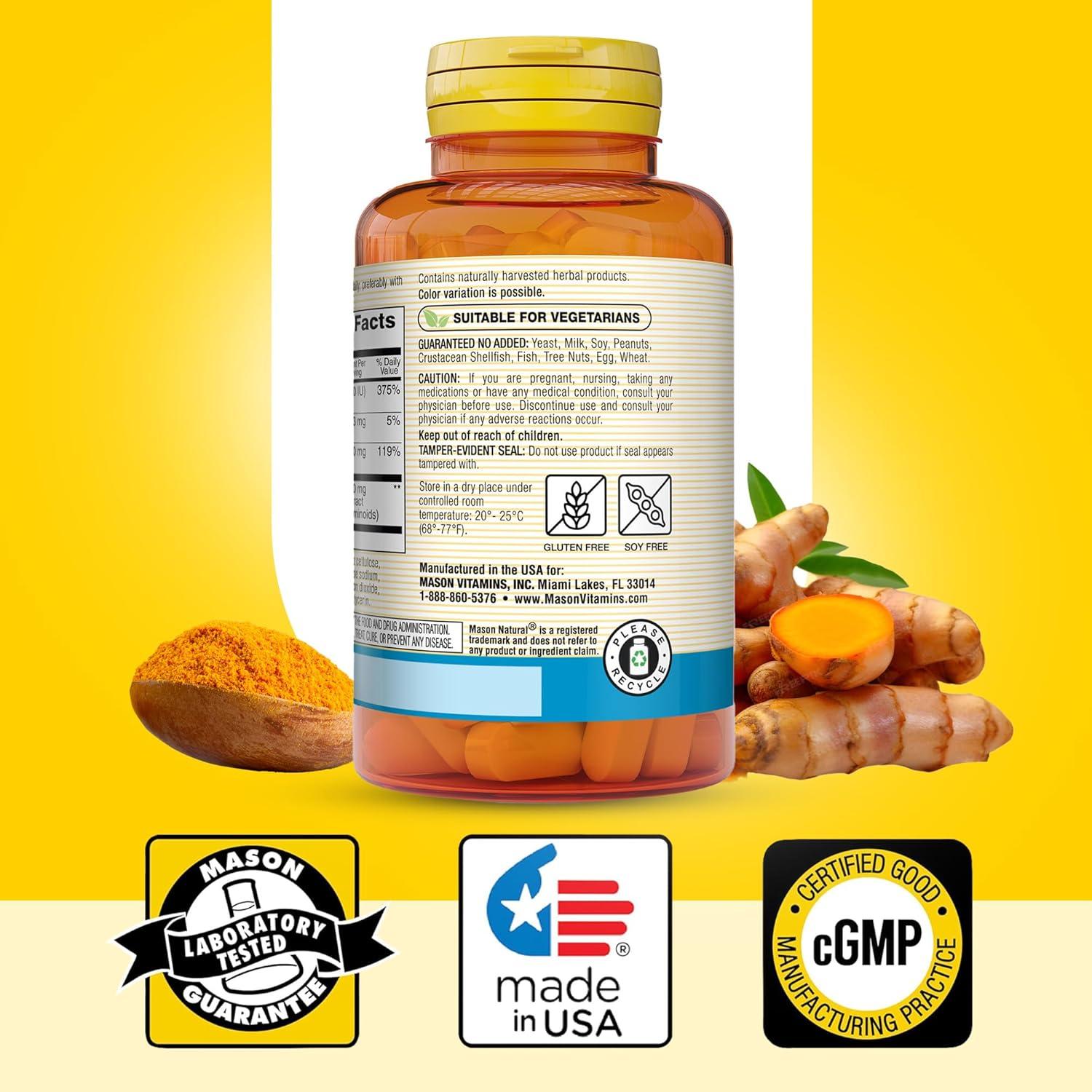 Suplemento Dietético Mason Natural Magnesio D3 Cúrcuma 60 Tabletas