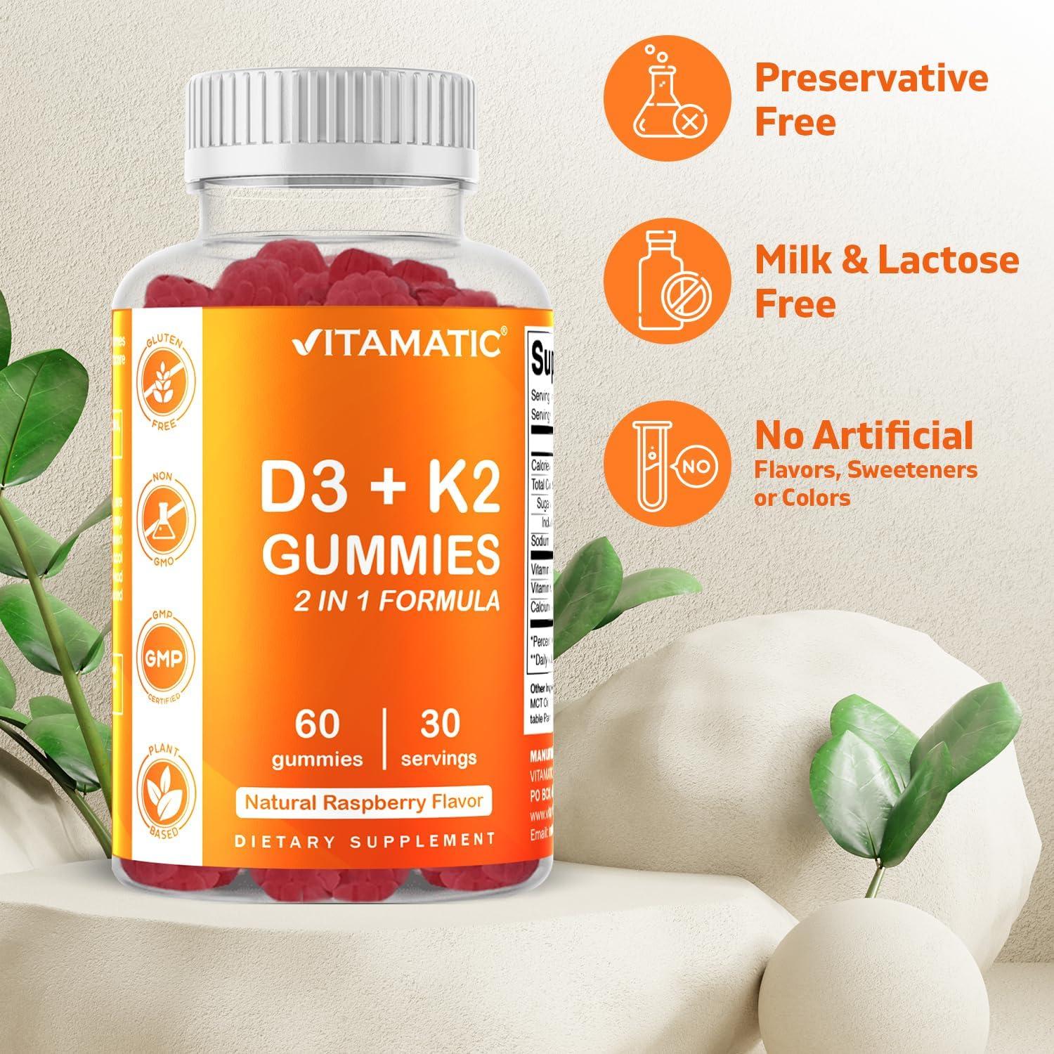 Gomitas Vitamatic Vitamina D3 + K2 60 Unidades - Salud Ósea y Cardiaca