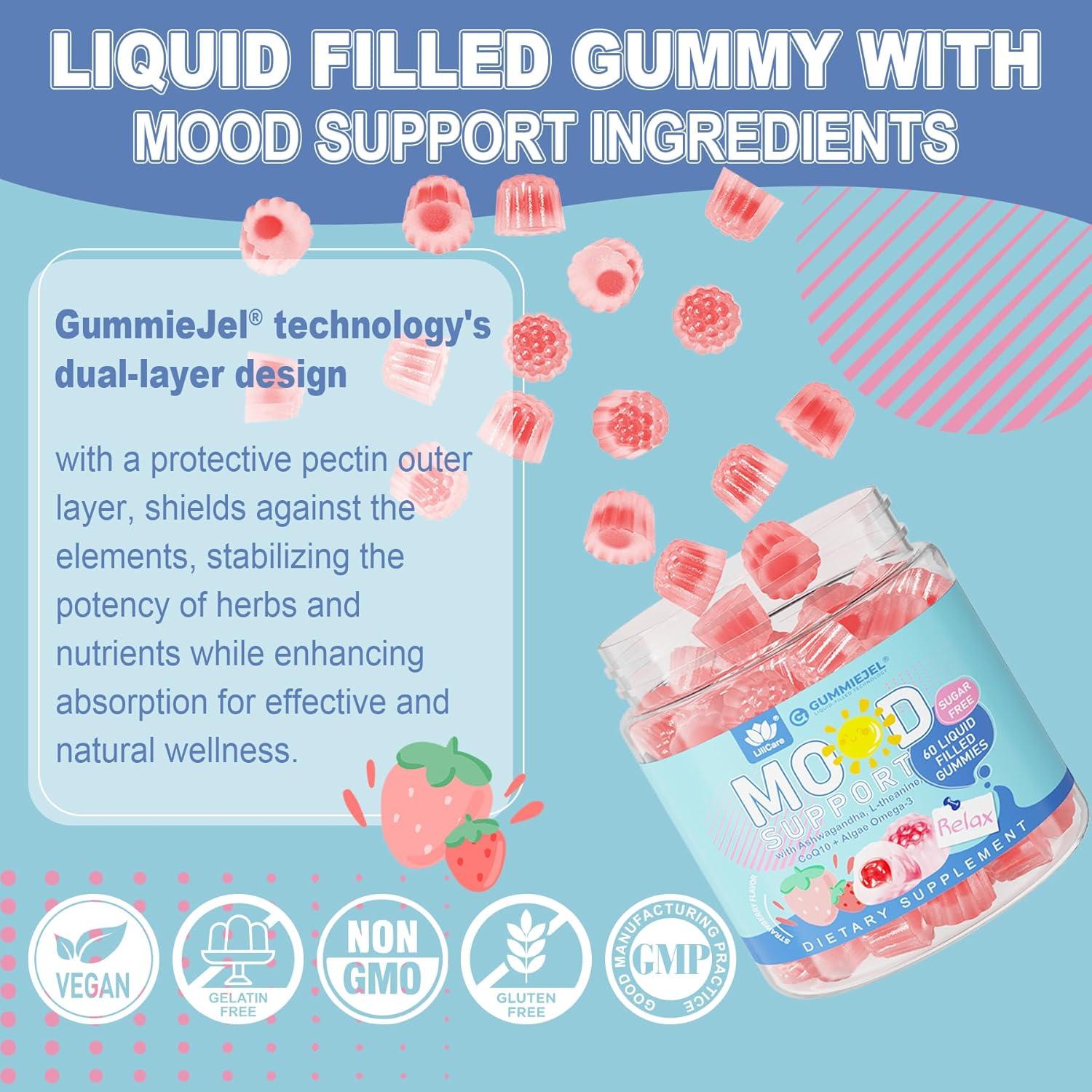 Gomitas Calmantes Veganas LILICARE 60 Unidades Sabor Fresa