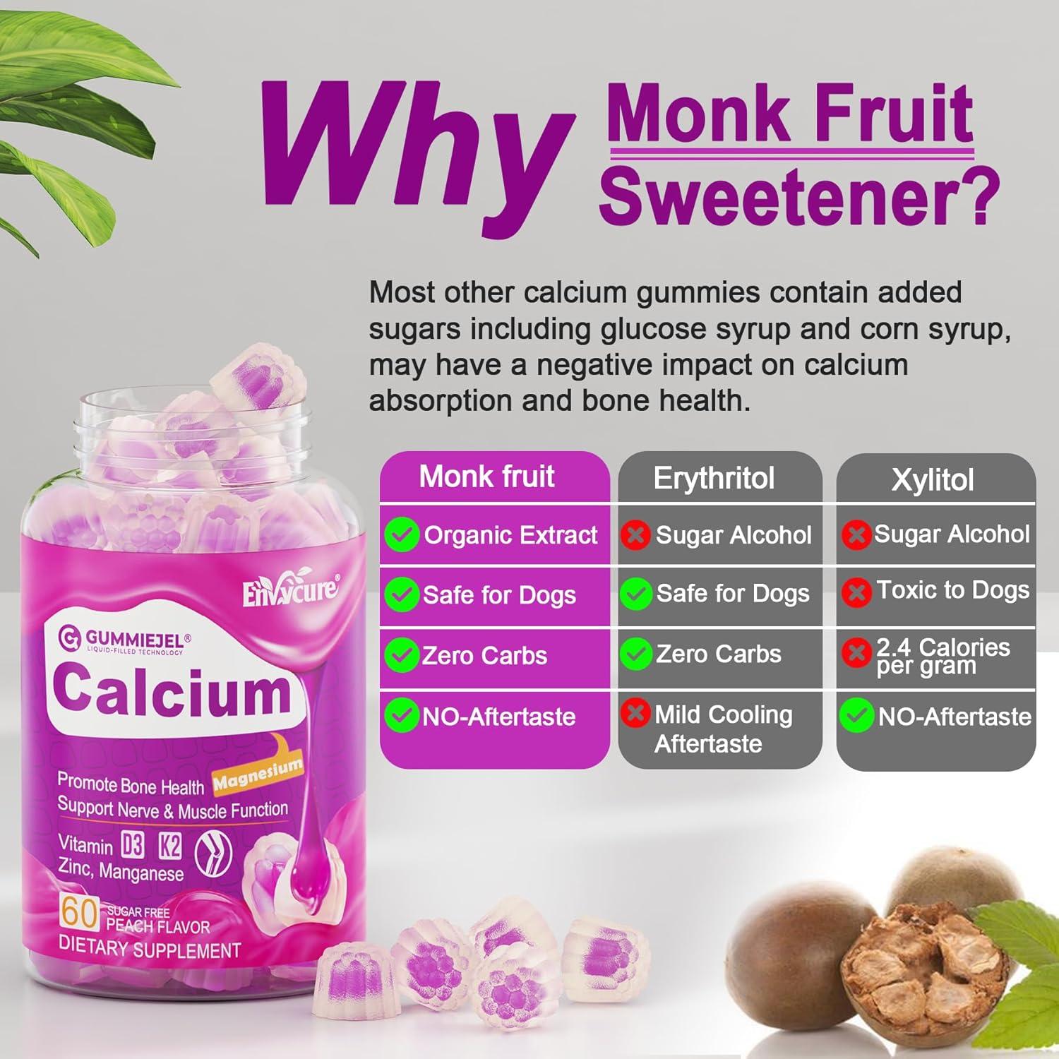 Gomitas de Calcio EnvyCure 1000mg Veganas con D3 y K2