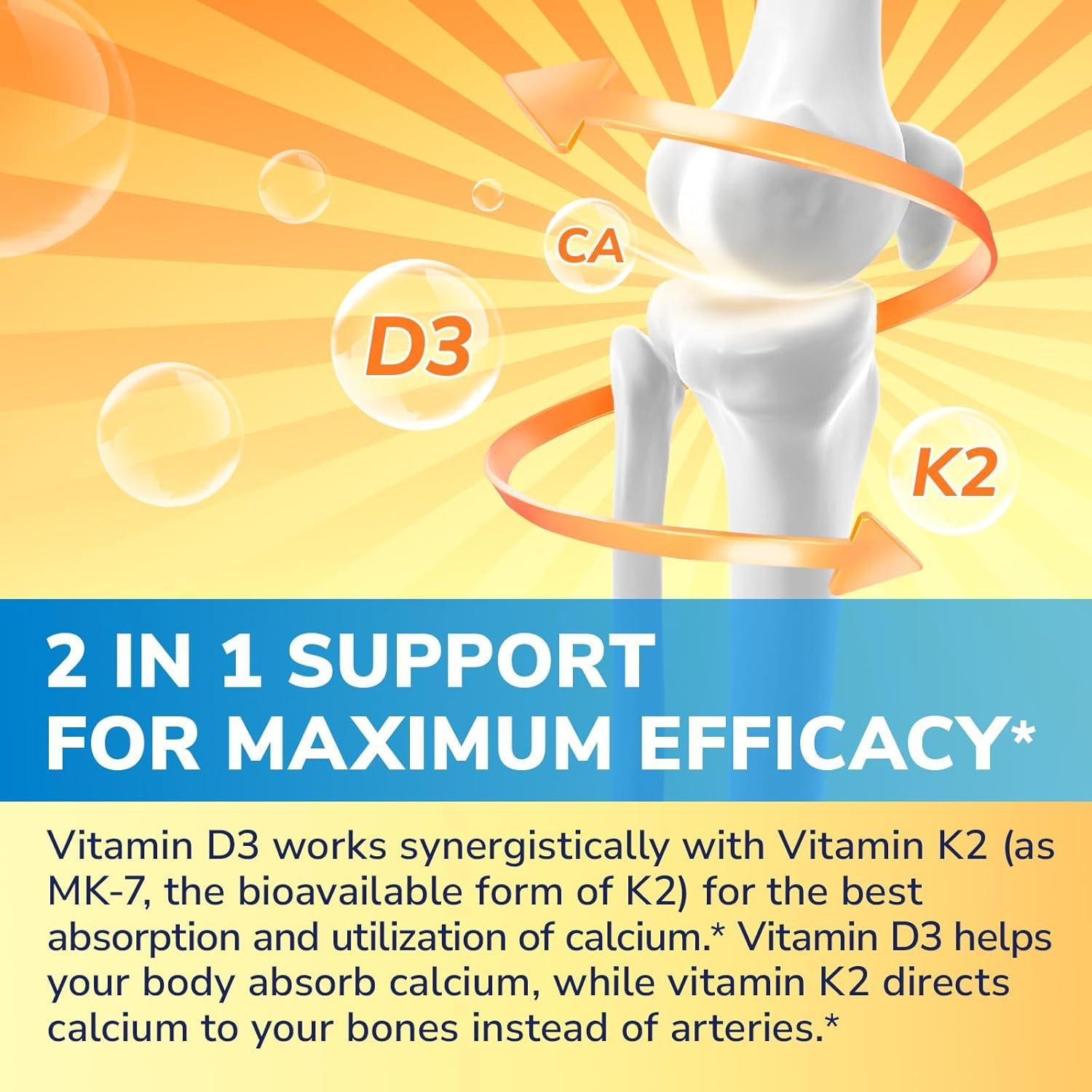 Suplemento Vitamina D3 K2 Vitalibre 10000 UI 200 mcg 90 Gelatinas