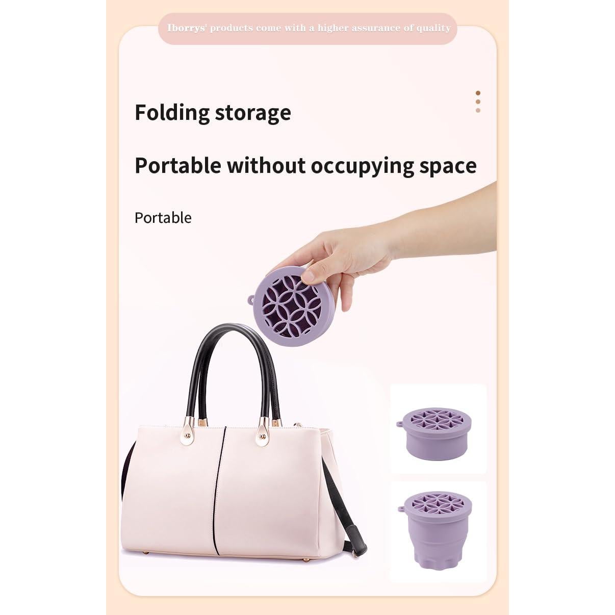 Taza de limpieza 2 en 1 de brochas de maquillaje - Púrpura