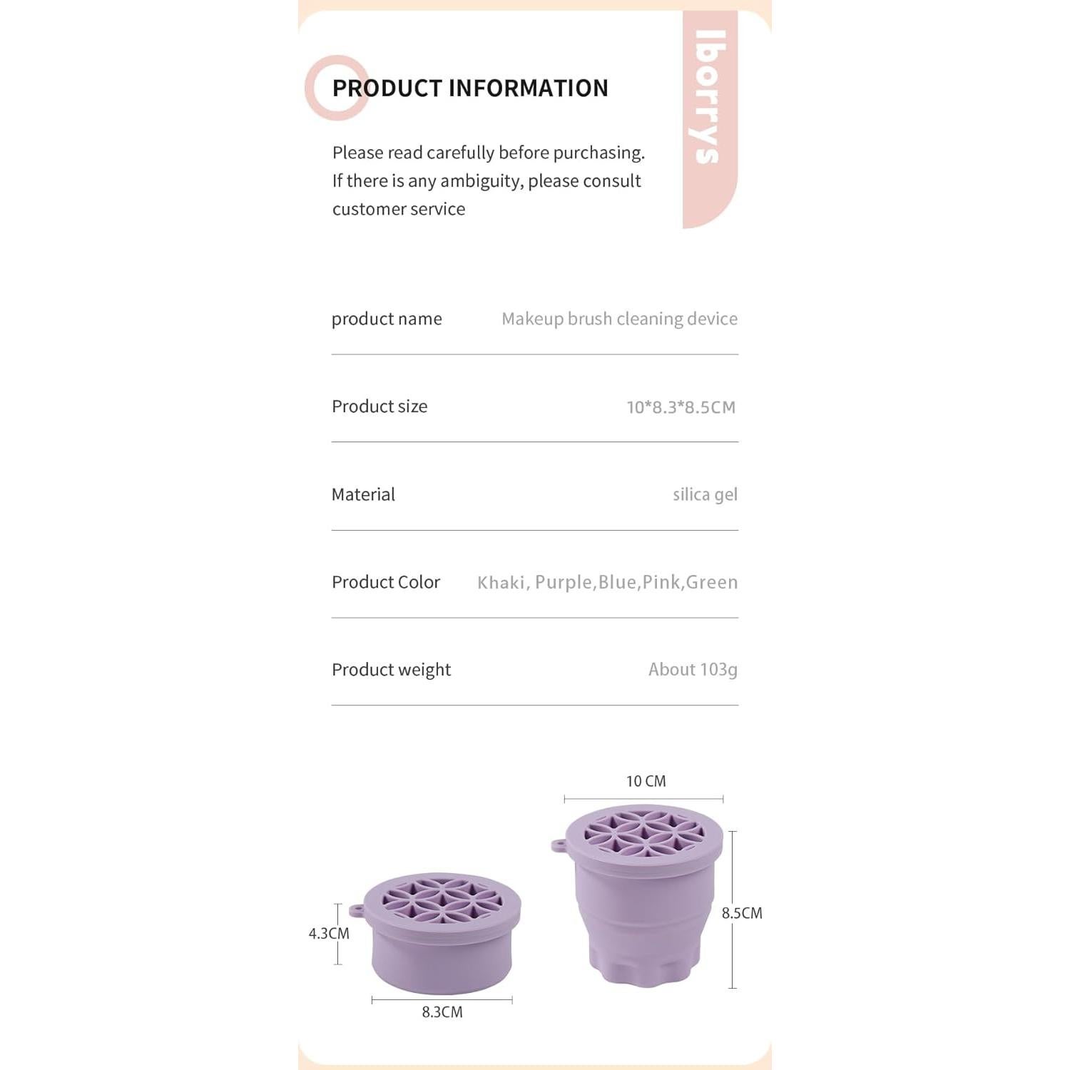 Taza de limpieza 2 en 1 de brochas de maquillaje - Púrpura