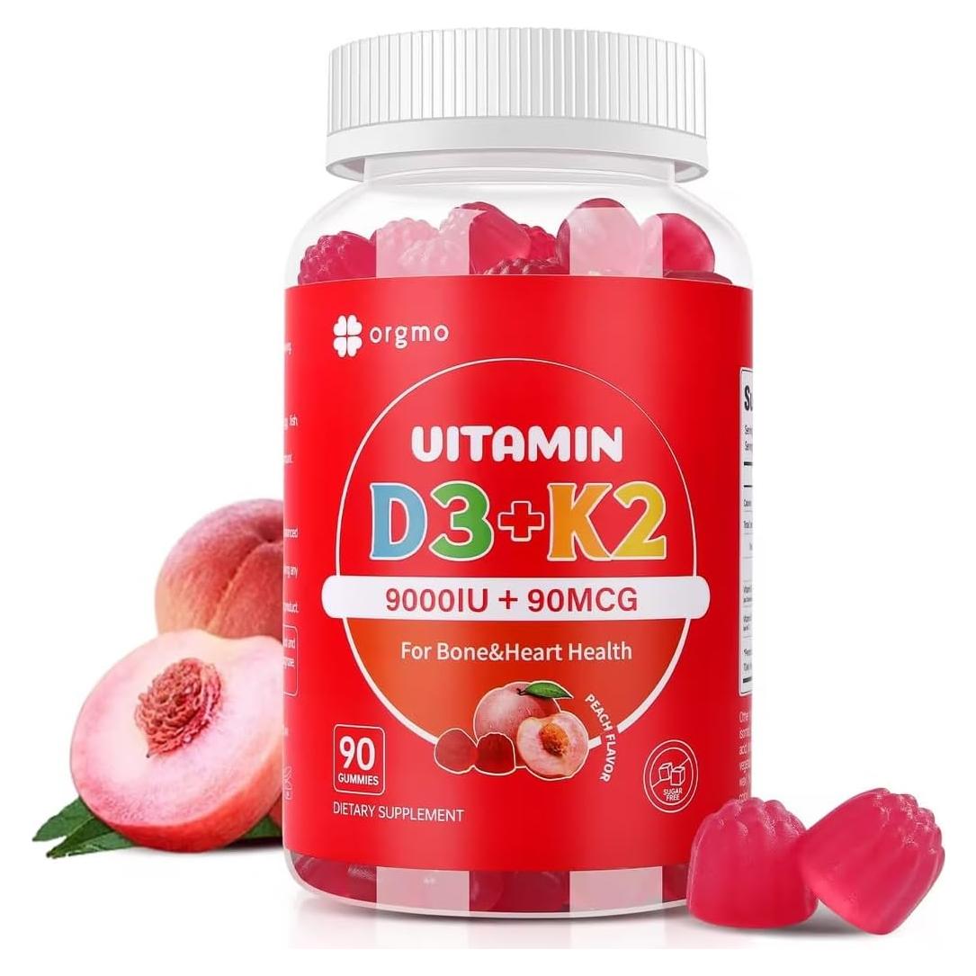 Gominolas Vitaminas D3 K2 9000 UI ORGMO 90 Contenidos Durazno