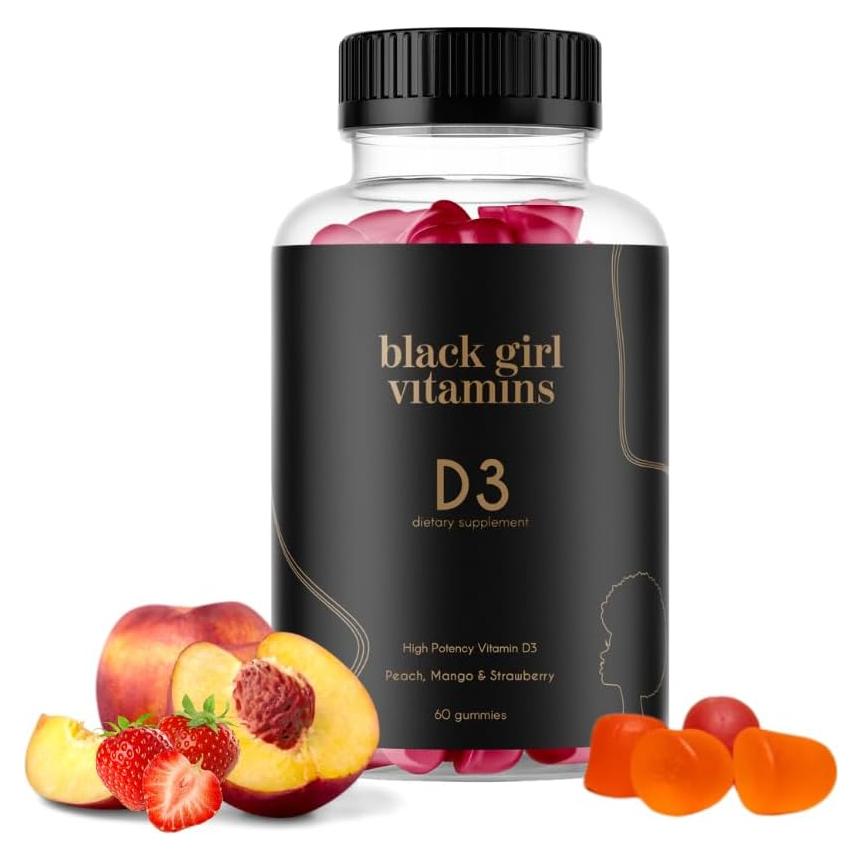 Gominolas de Vitamina D3 Black Girl - 2000 UI, Sin Gluten