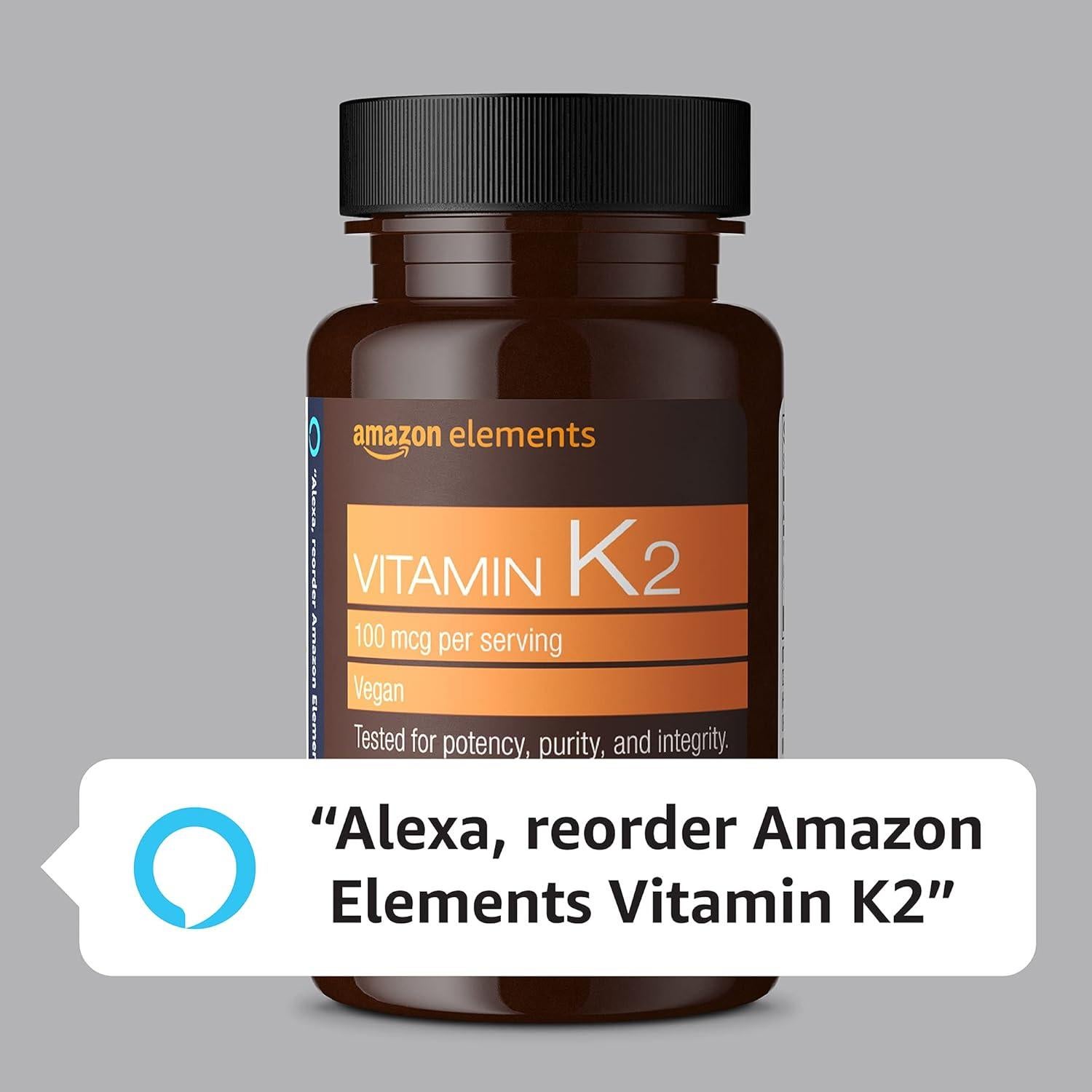 Vitamina K2 100 mcg Amazon Elements - 65 Cápsulas Veganas