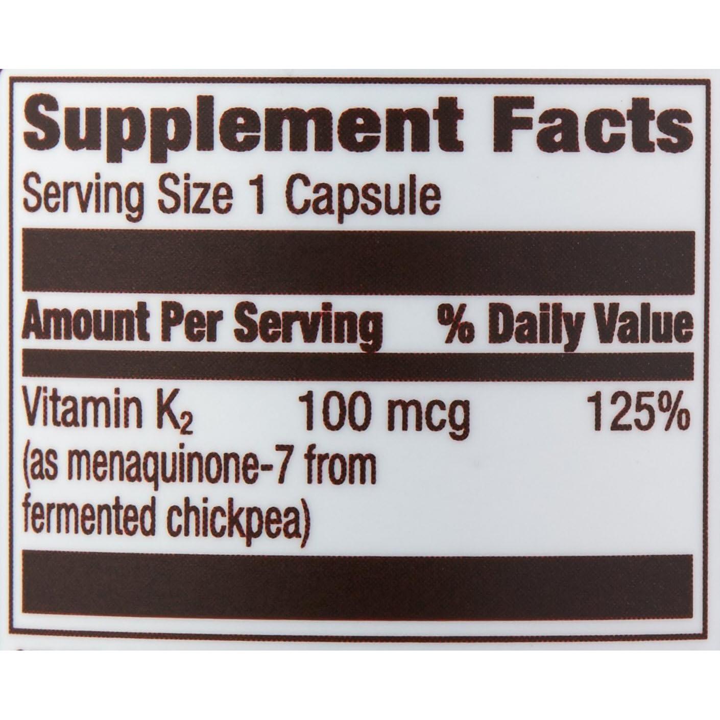 Vitamina K2 100 mcg Amazon Elements - 65 Cápsulas Veganas