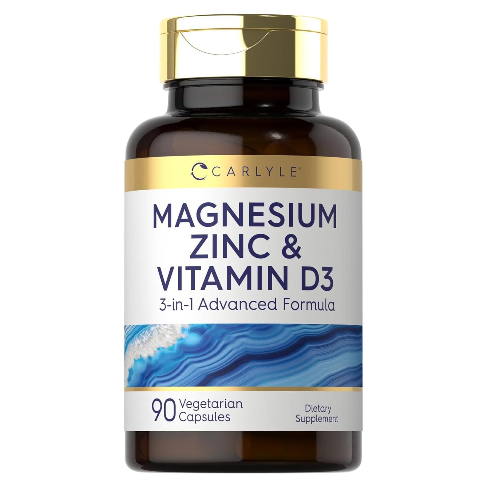 Cápsulas de Magnesio, Zinc y Vitamina D3 Carlyle 90 Unidades