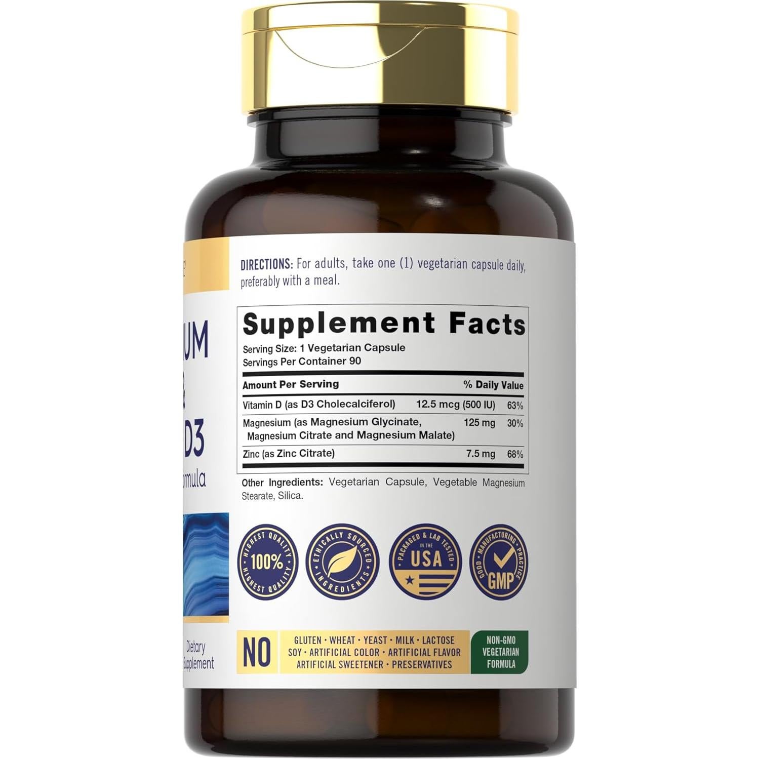 Cápsulas de Magnesio, Zinc y Vitamina D3 Carlyle 90 Unidades