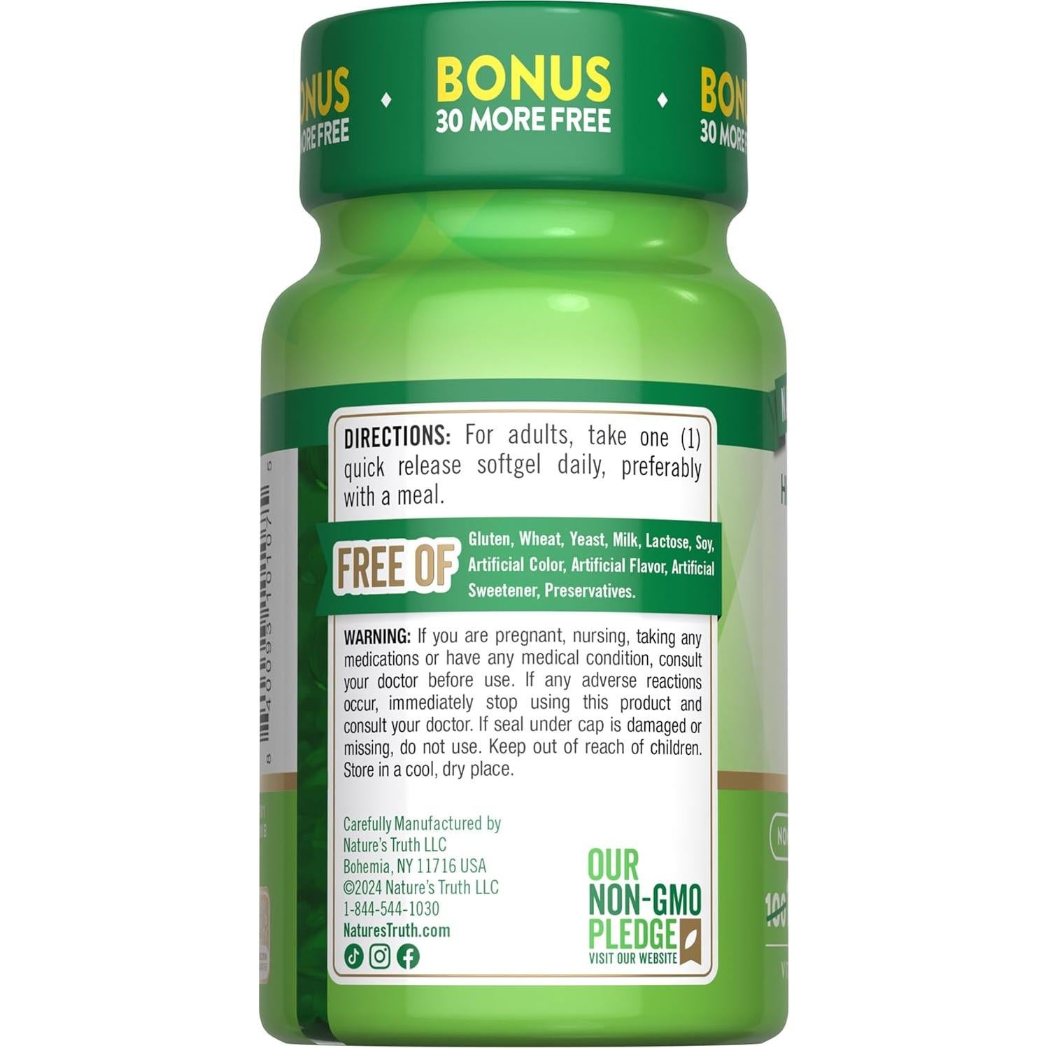 Suplemento Vitamina D3 5000 UI Nature's Truth 130 Cápsulas