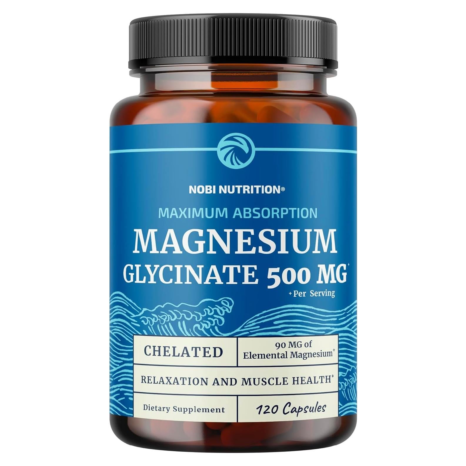 Glicinato de Magnesio 500mg Nobi Nutrition 120 Cápsulas