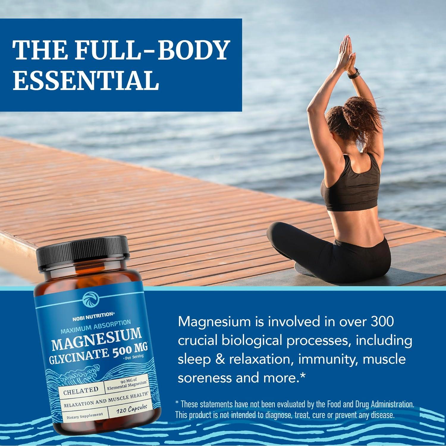 Glicinato de Magnesio 500mg Nobi Nutrition 120 Cápsulas