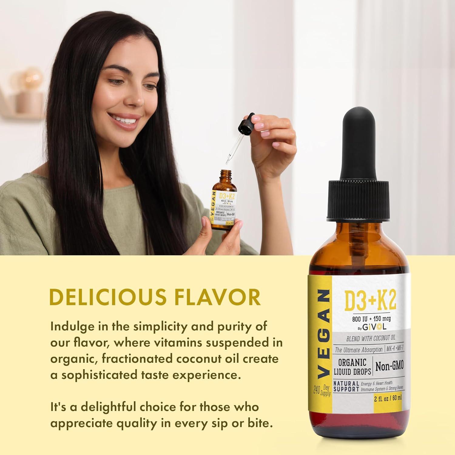 Gotas Líquidas de Vitamina D3 + K2 GIVOL 60ml - Natural y Orgánico