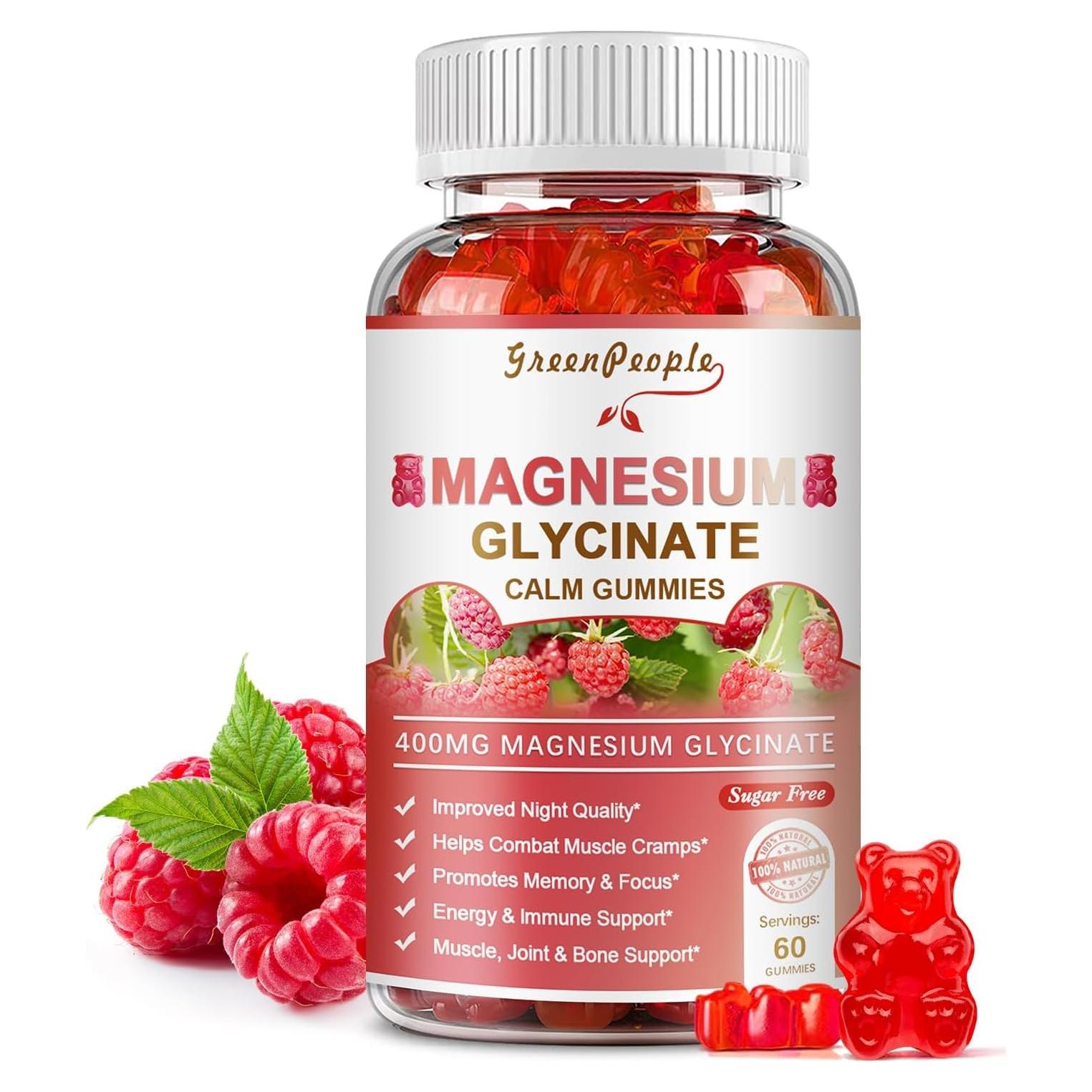 Gomitas de Glicinato de Magnesio 400mg GREENPEOPLE - Sin Azúcar