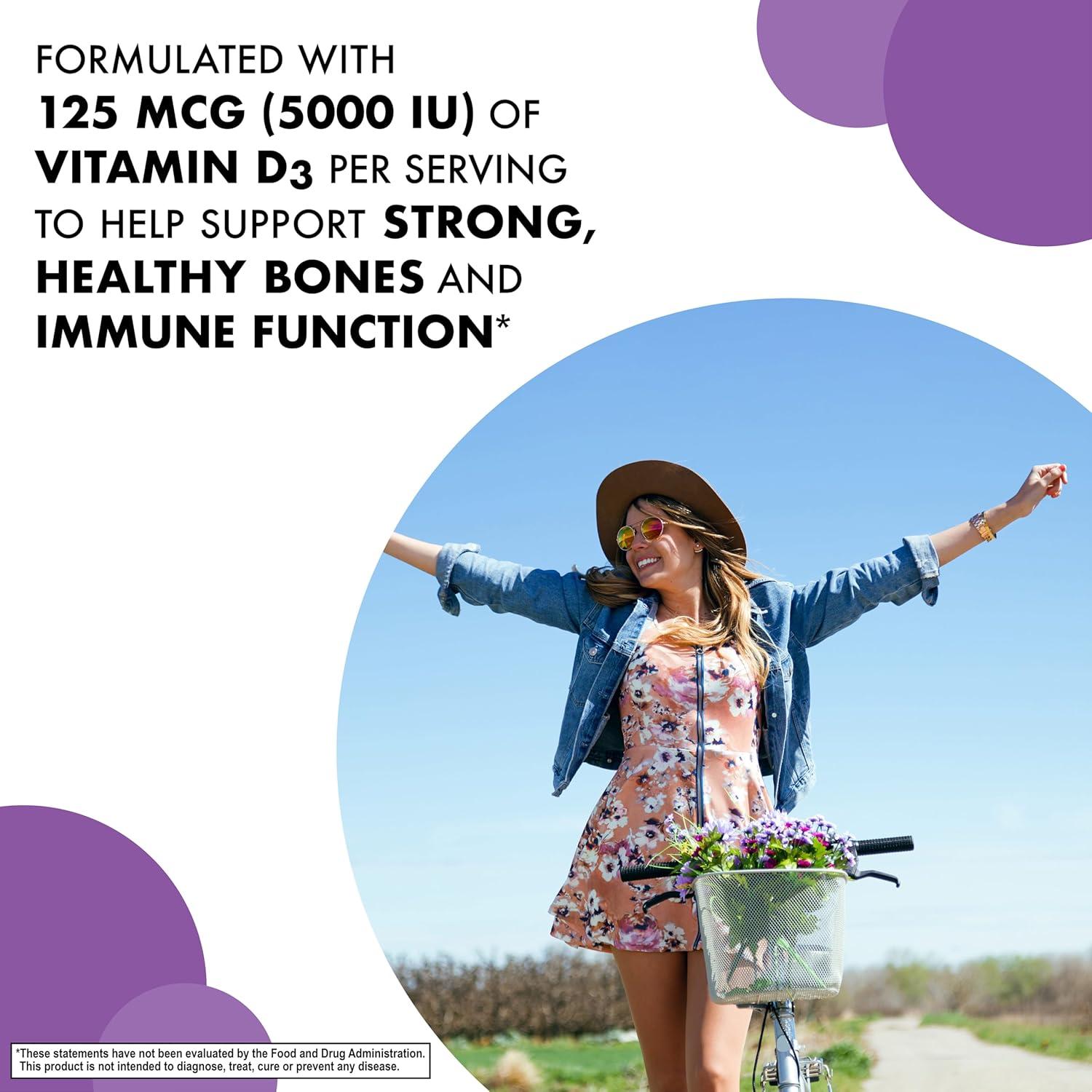 Tabletas Masticables Vitamina D3 5000 UI Bluebonnet 90 Unidades