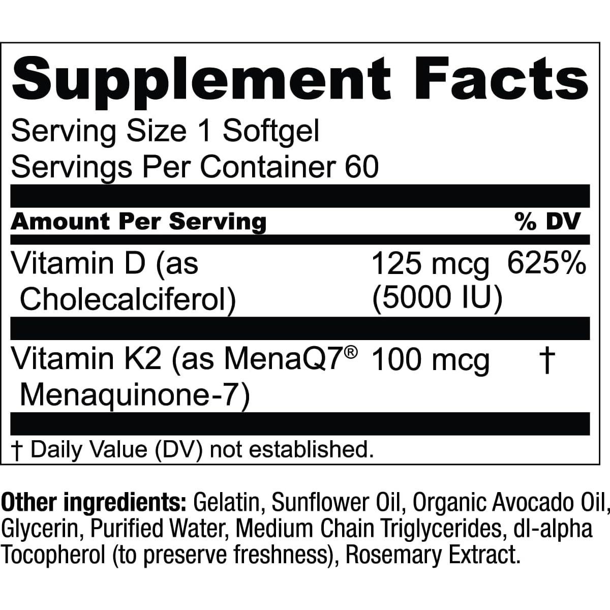 Suplemento Vitamina K2 MK7 + D3 Live Conscious 60 Gelatinas
