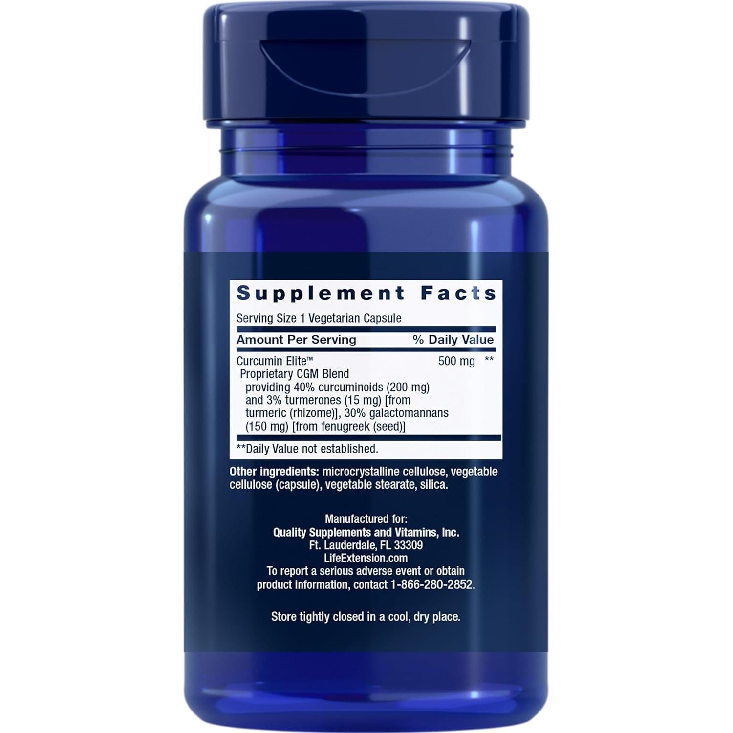 Extracto de Cúrcuma Curcumin Elite Life Extension 60 Cápsulas