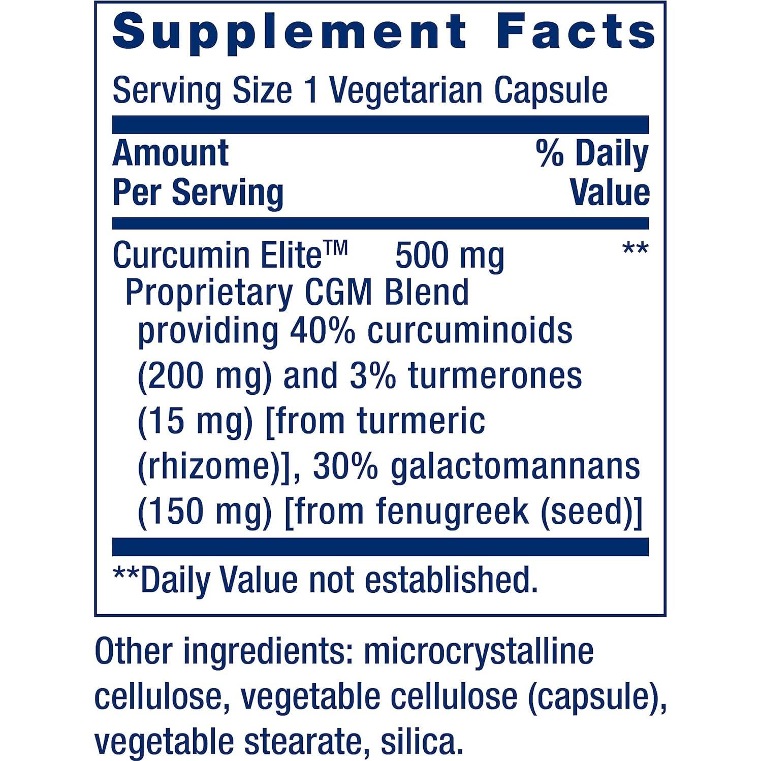 Extracto de Cúrcuma Curcumin Elite Life Extension 60 Cápsulas